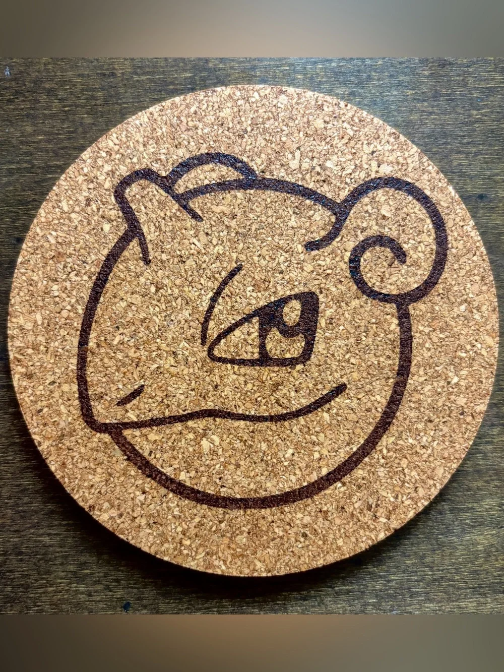 Pokemon Lapras Face Laser Engraved Cork Coaster